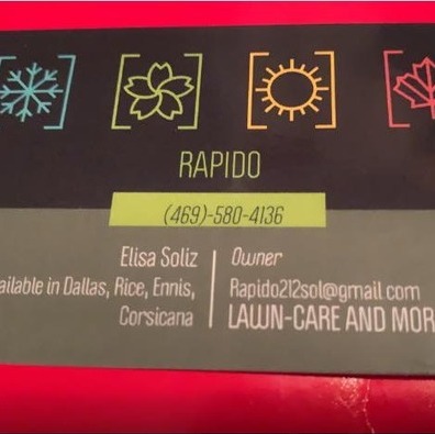 My name is Elisa Soliz I am the owner of Rapido Lawn-care I offer the best care for your lawn all year round.