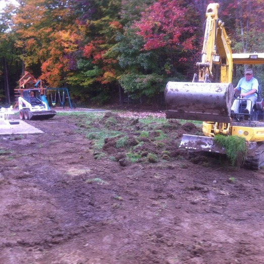 Landscape-topsoil-excavation-tree utility service bucket crane trucks