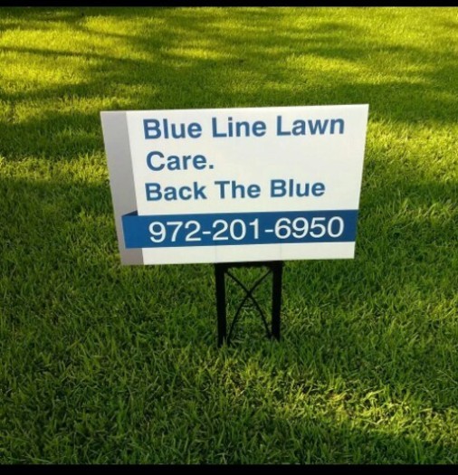 Blue Line Lawn Care. Providing lawn care at affordable rates.